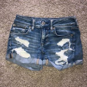 American eagle midi blue shorts